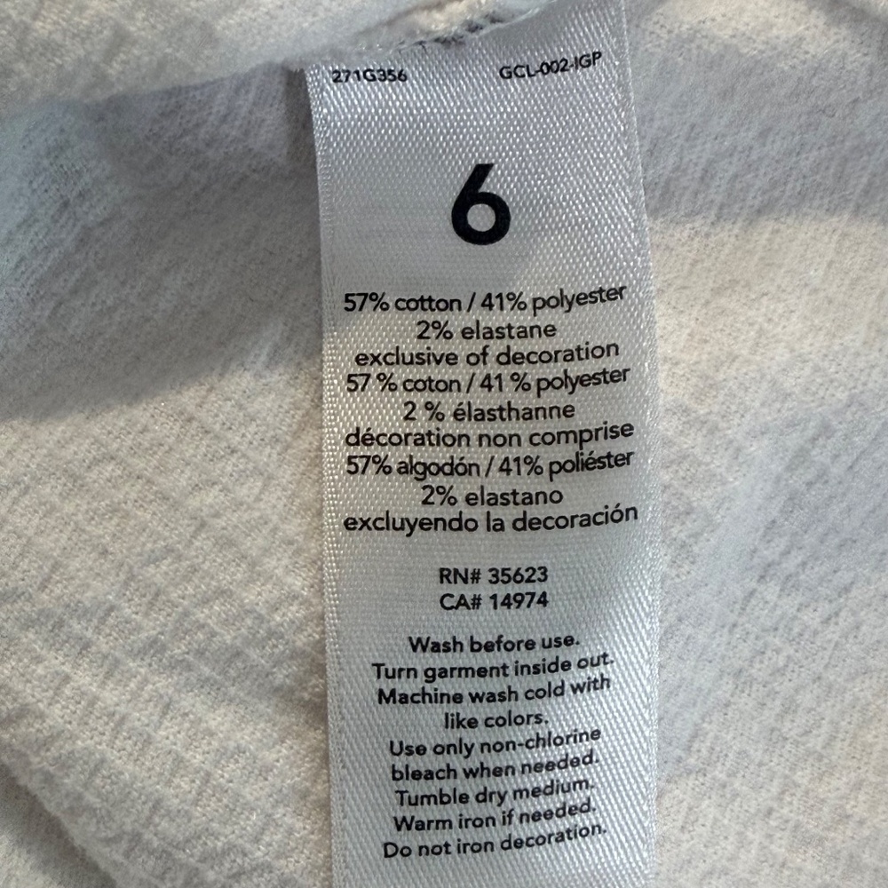 Girl's Carter's White Embroidered Short Sleeve Dress with Waist Tie Size 6 - Picture 8 of 8
